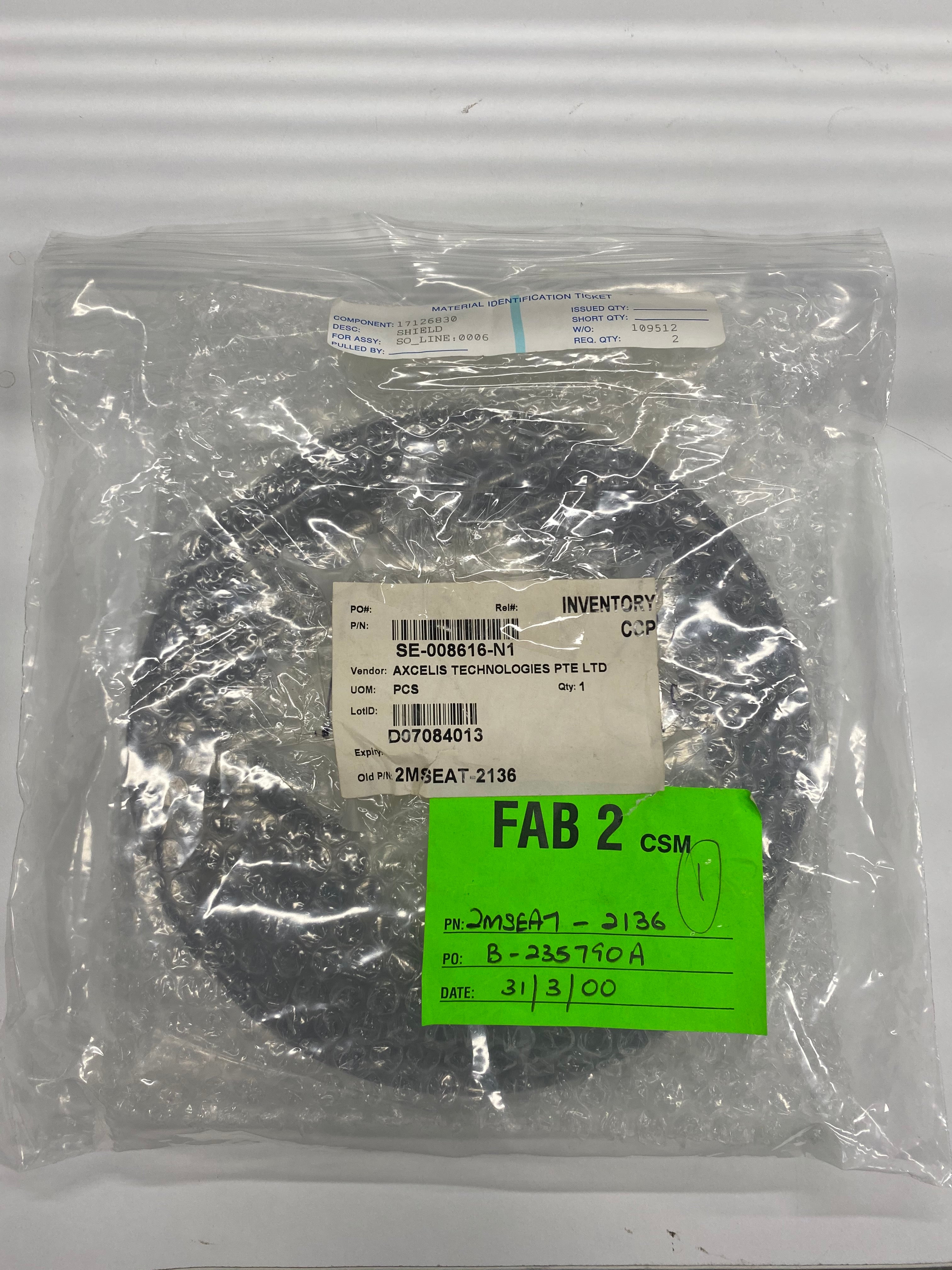 Axcelis Technologies 17126830 Chamber Shell Plate
