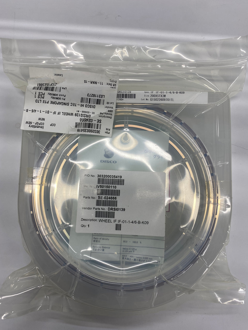 DISCO Corporation Wheel IF, P/N 303200035419
