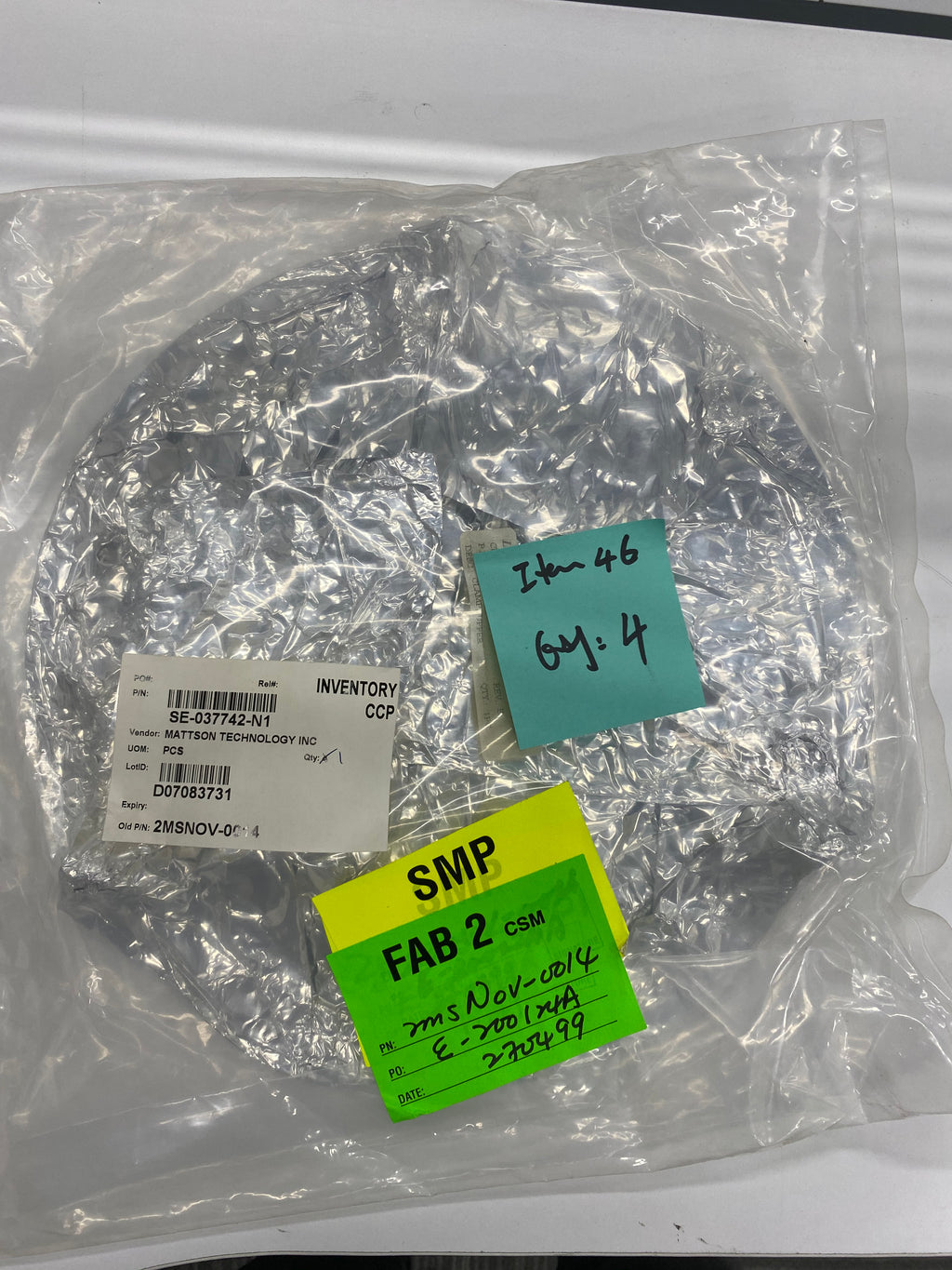 Mattson Technology SE-037742-N1 Process Chamber Component (Old P/N: 2MSNOV-0014)