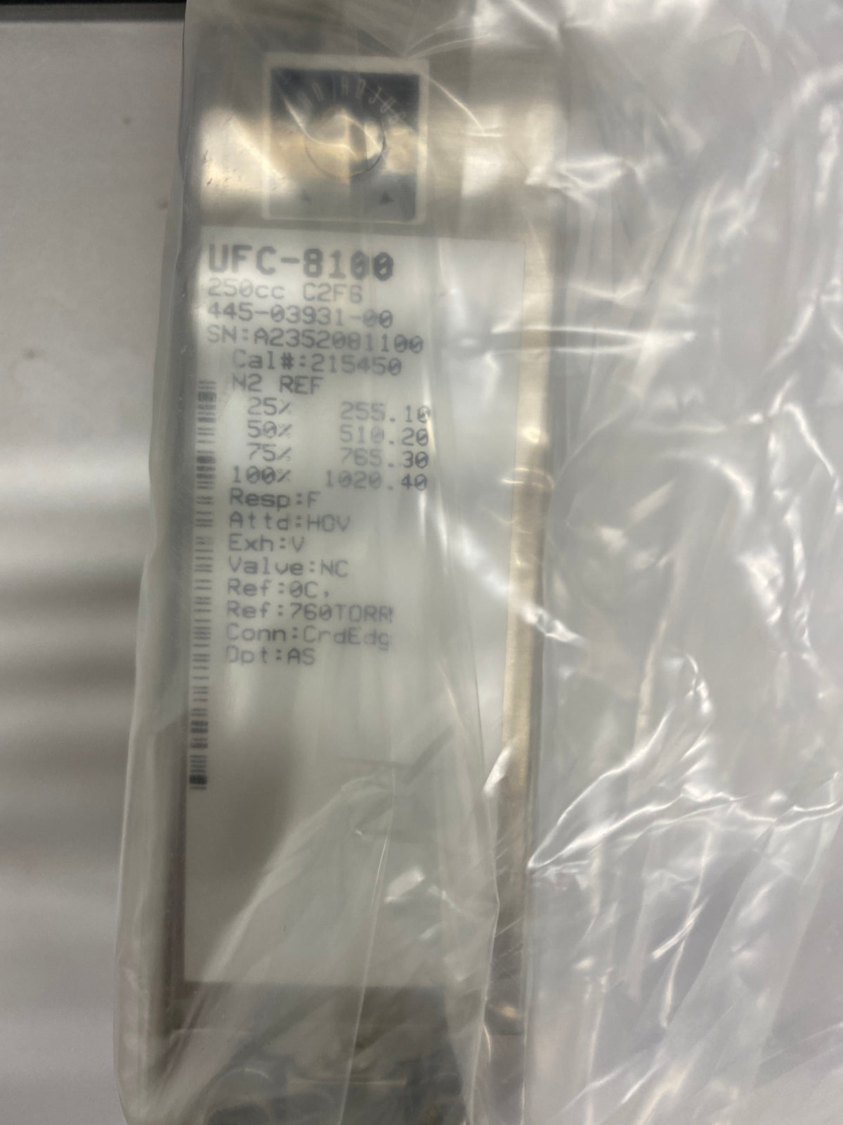 Unit Instruments / MFC Products UFC-8100 Mass Flow Controller – 250 SCCM C2F6