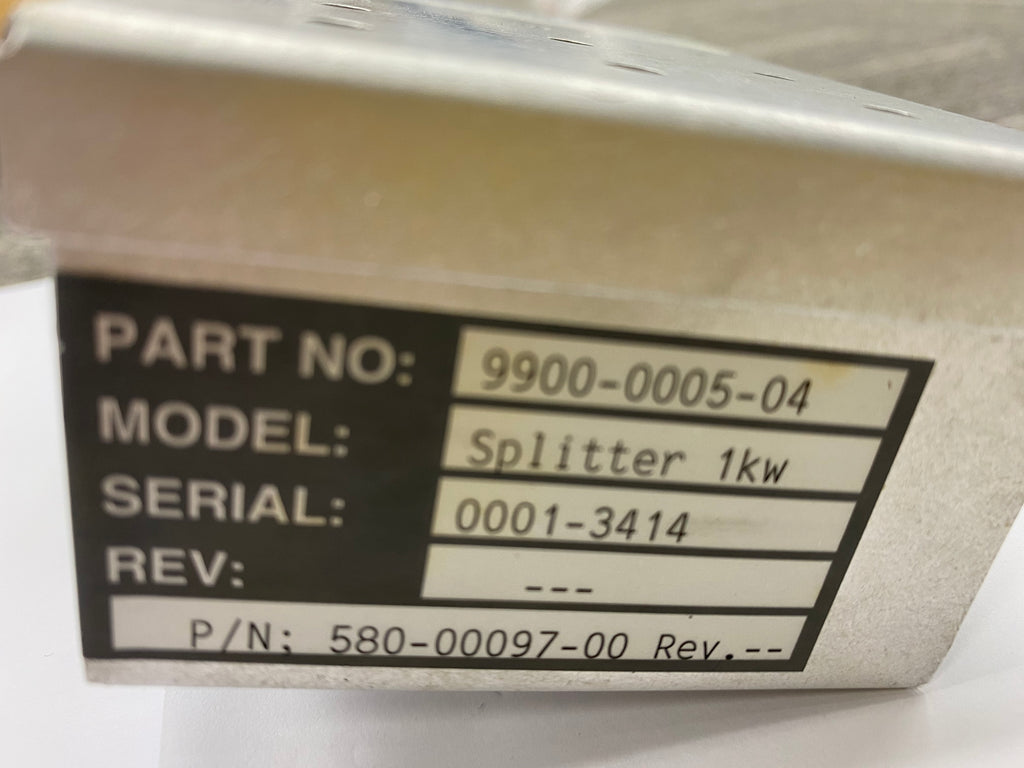 MATTSON TECHNOLOGY / RF SERVICES INC. RF POWER SPLITTER, 1-TO-2, 1KW, 13.56 MHZ. RF SERVICES P/N 9900-0005-04