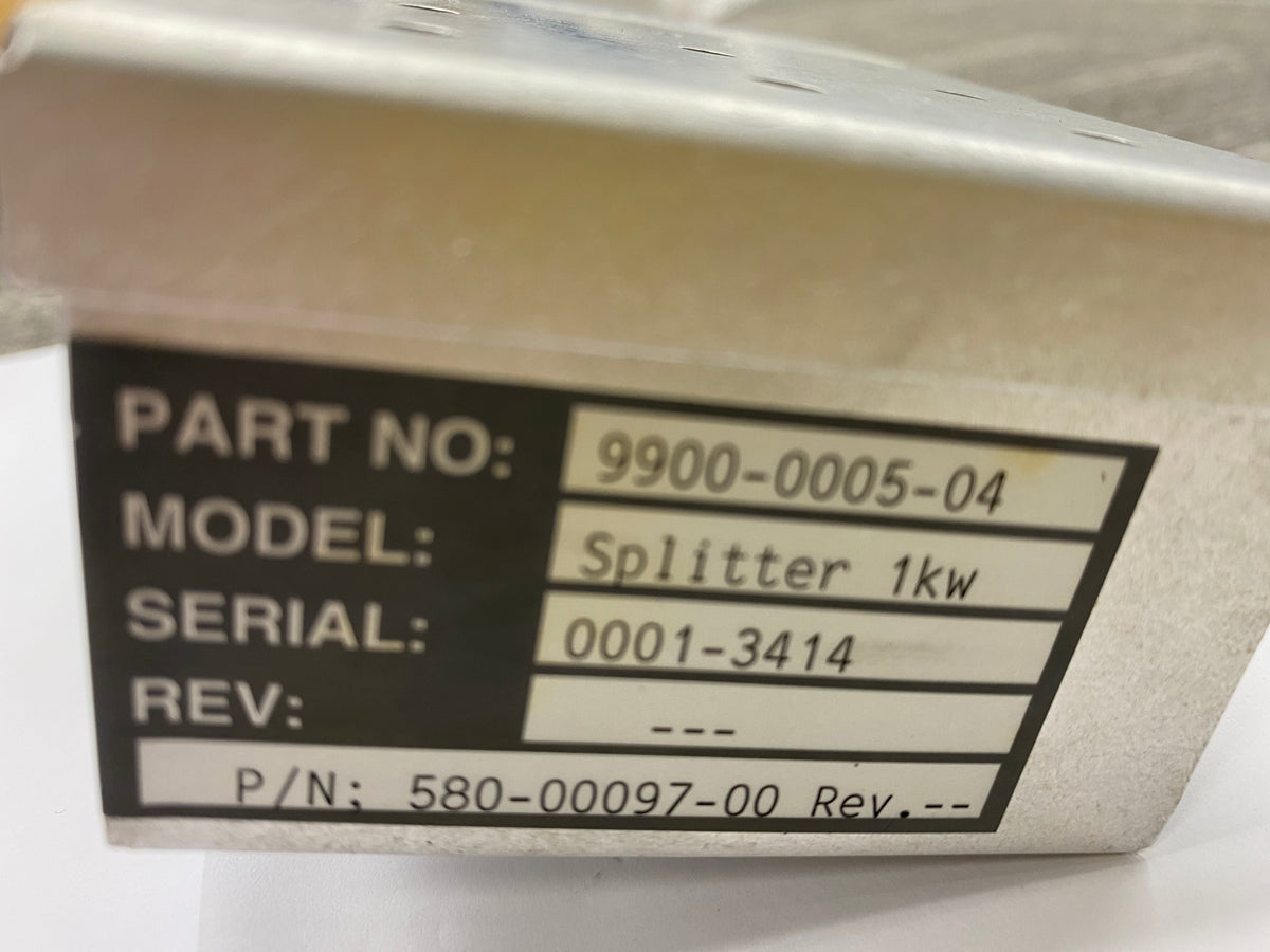 MATTSON TECHNOLOGY / RF SERVICES INC. RF POWER SPLITTER, 1-TO-2, 1KW, 13.56 MHZ. RF SERVICES P/N 9900-0005-04