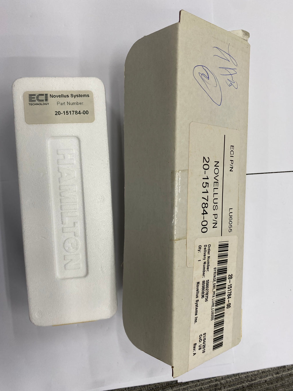 NOVELLUS HAMILTON GASTIGHT 1005 GRADUATED-SCALE SYRINGE, 5ML, P/N 20-151784-00