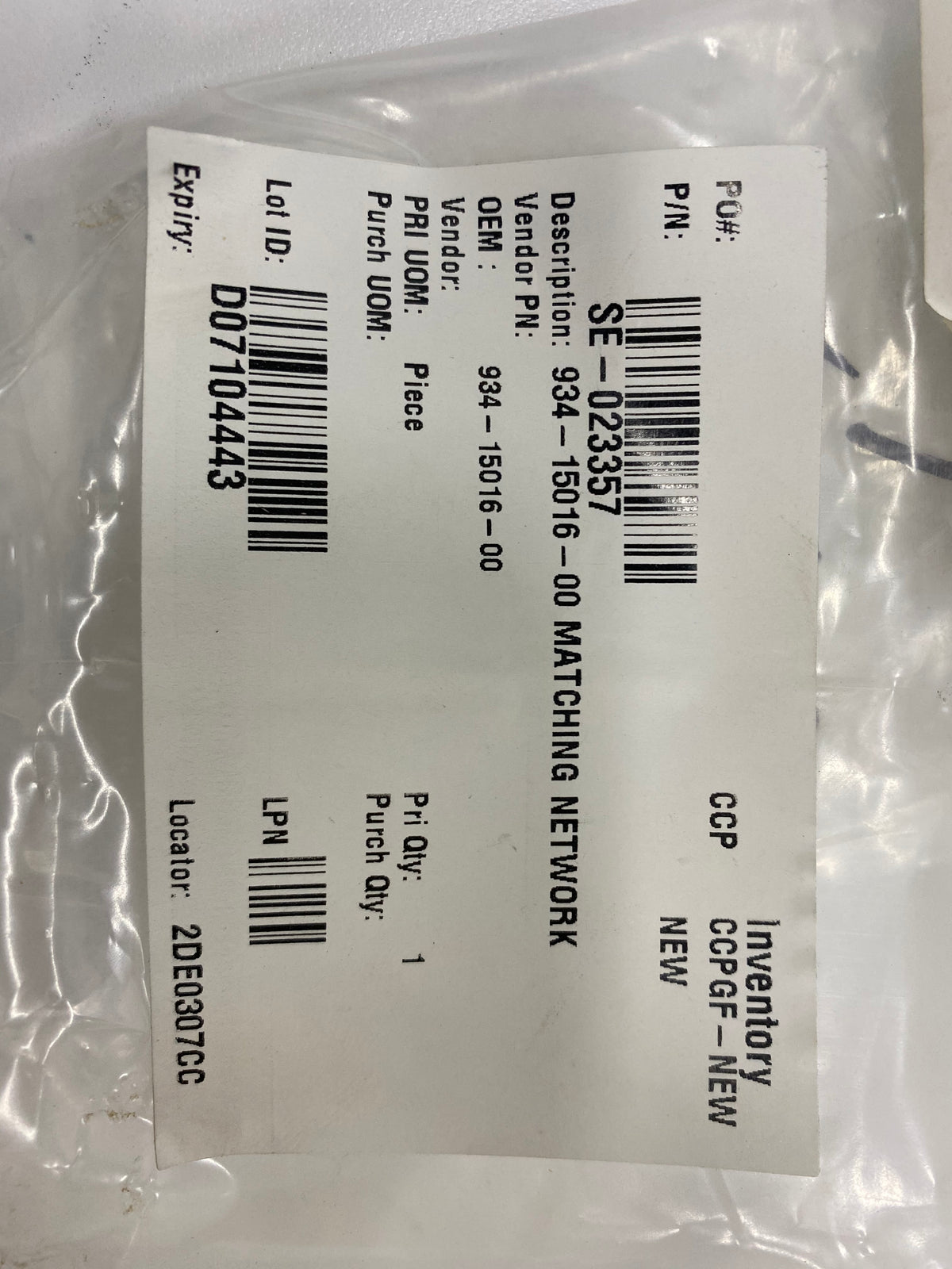 RF Services RFS 1000 RF Matching Network, Mattson Technology OEM P/N 934-15016-00, RF Services P/N 9900-0003-16, Rev. C, S/N 9905-3017.