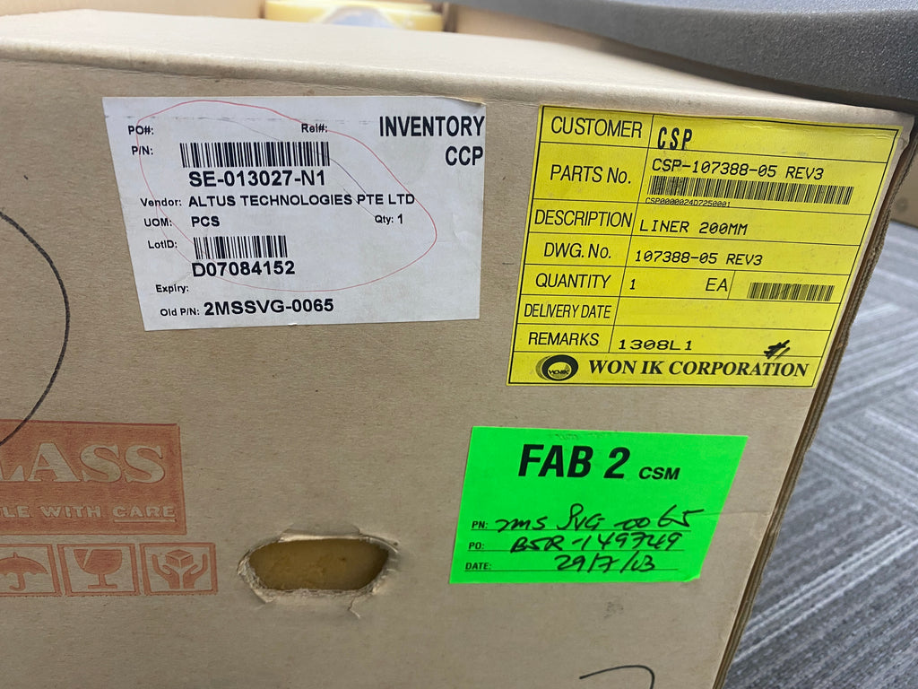Wonik Corporation CSP-107388-05 REV3 / 2MSSVG-0065 200mm Liner